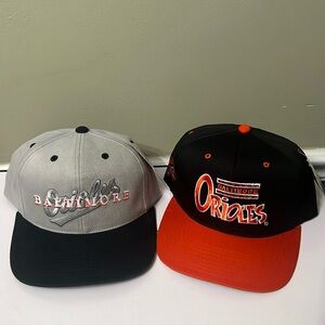 Vintage Baltimore Orioles 90s MLB Adjustable Snapback Cap Hat Lot NWT